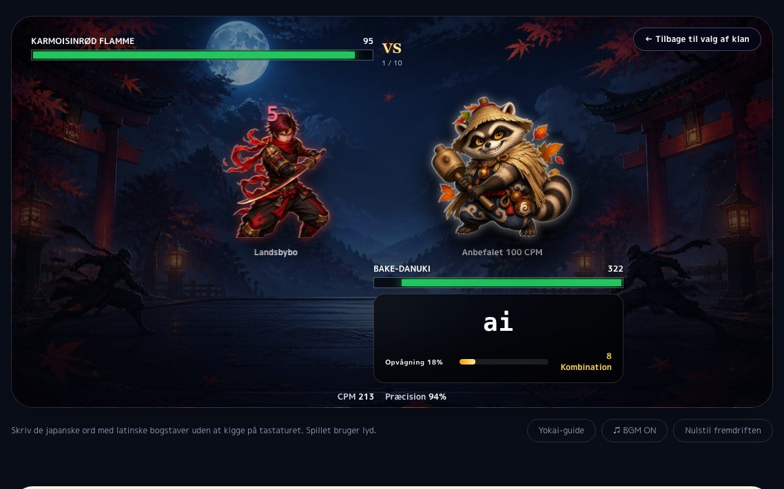 Skærmbillede af Ninja Typing Battle
