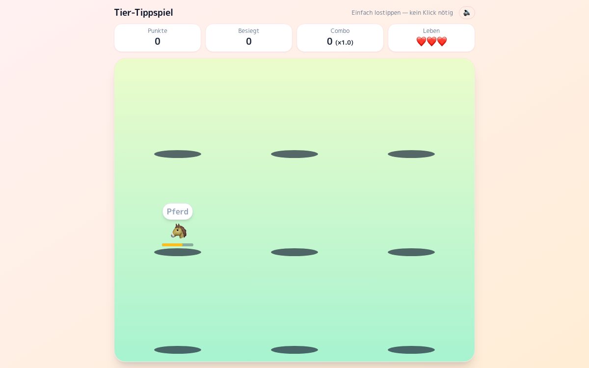 Screenshot von Tier-Tippspiel