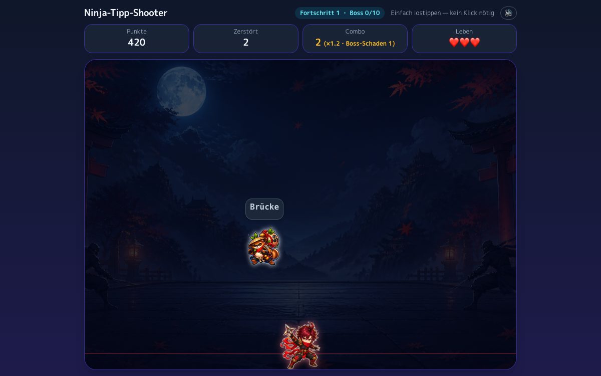 Screenshot von Ninja-Tipp-Shooter