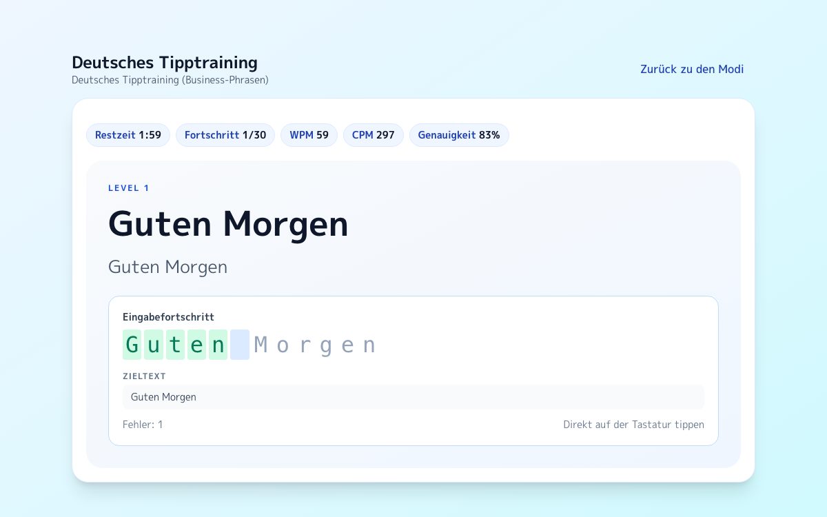 Screenshot von Tipptraining