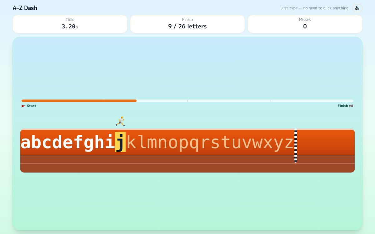 Screenshot of A–Z Dash