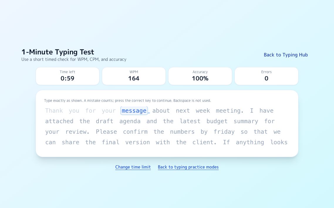 Screenshot of Long-Text Typing Test