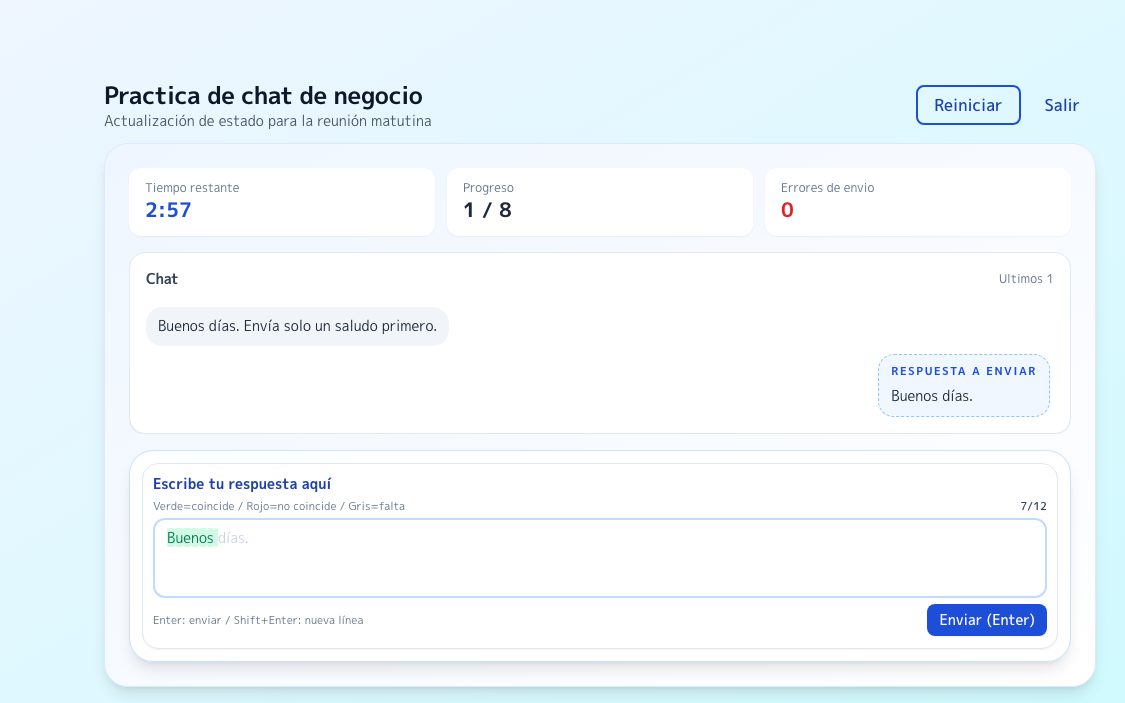 Captura de Practica de chat de negocio