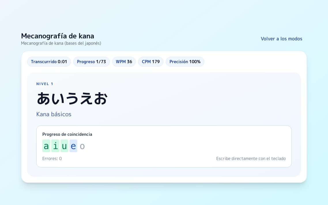 Captura de Mecanografía de kana