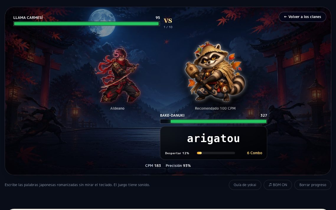 Captura de Batalla de Mecanografía Ninja