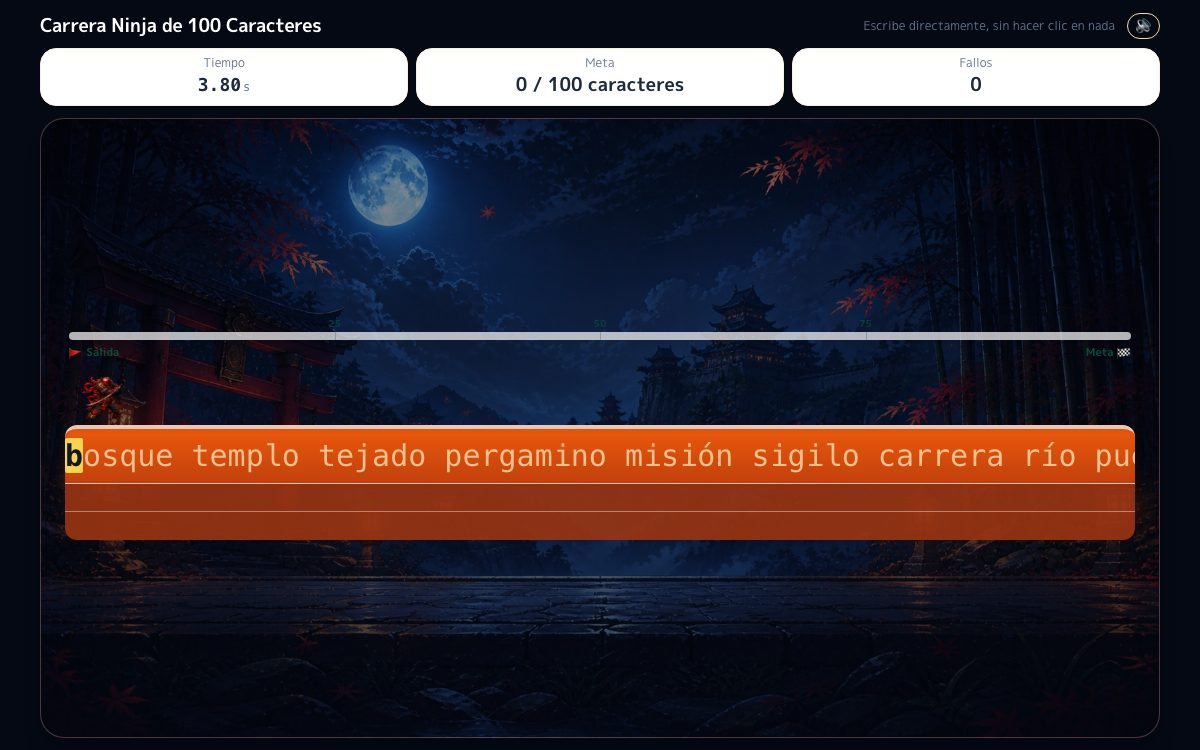 Captura de Carrera Ninja de 100 Caracteres