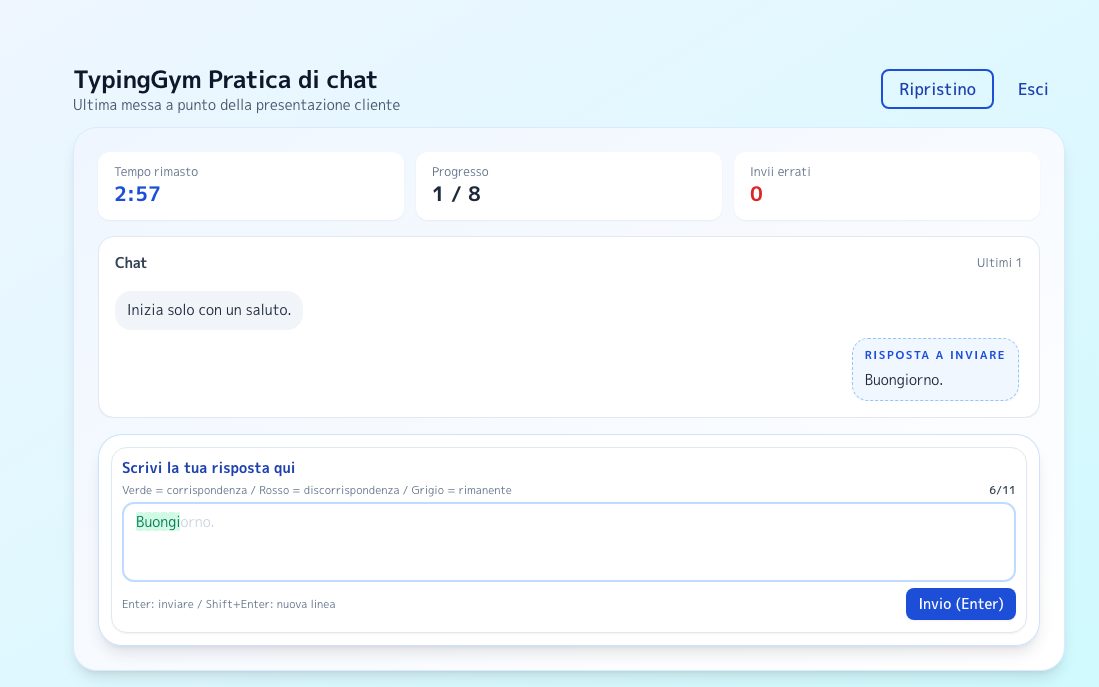 Schermata di Esercizio di chat di lavoro