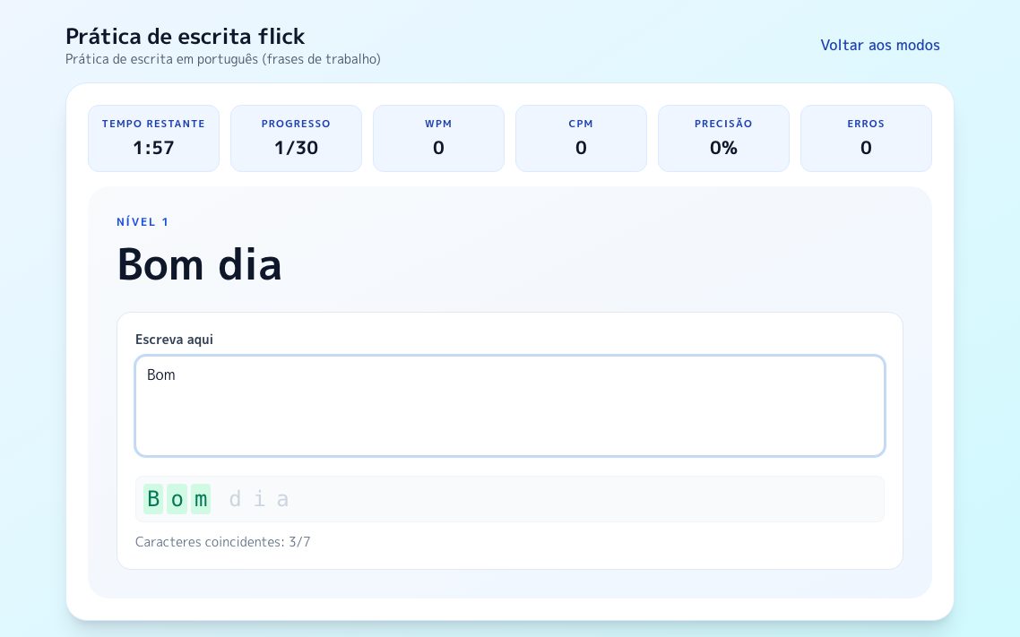 Captura de ecrã de Prática de escrita no telemóvel