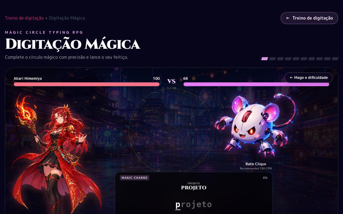 Captura de ecrã de Digitação Mágica