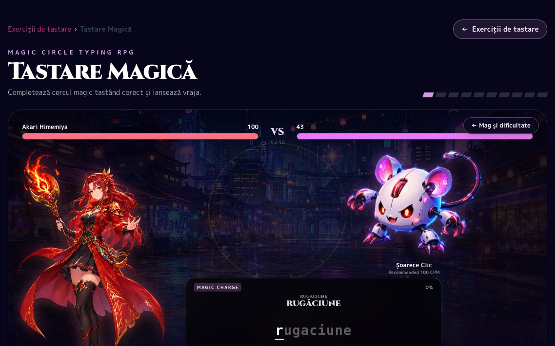 Captură de ecran: Tastare Magică