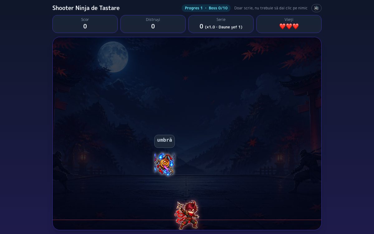 Captură de ecran: Shooter Ninja de Tastare