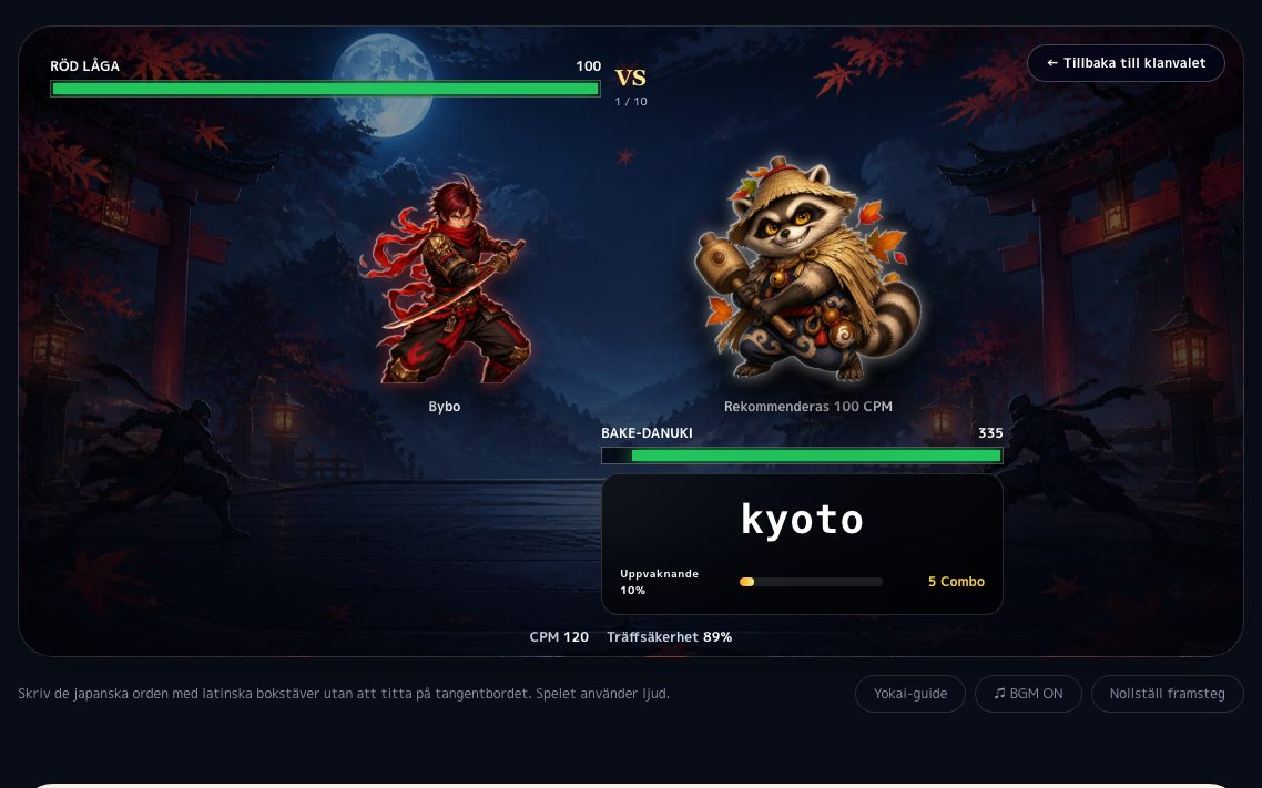 Skärmbild av Ninja Typing Battle