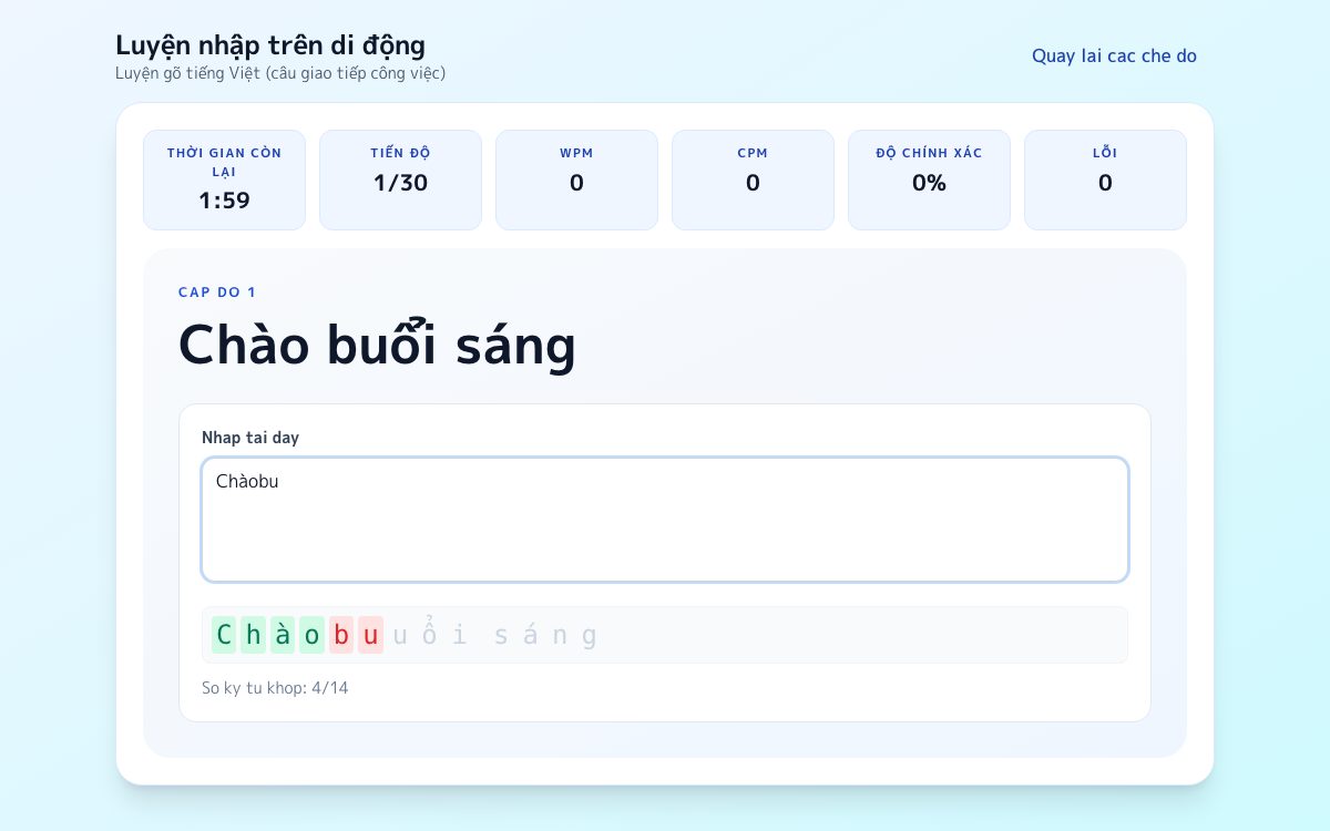 Ảnh chụp màn hình Luyện nhập trên di động