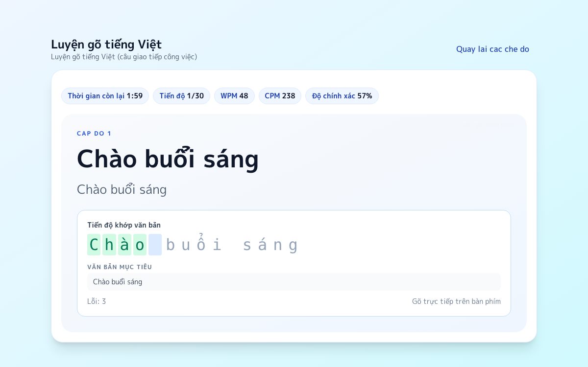 Ảnh chụp màn hình Luyện gõ phím