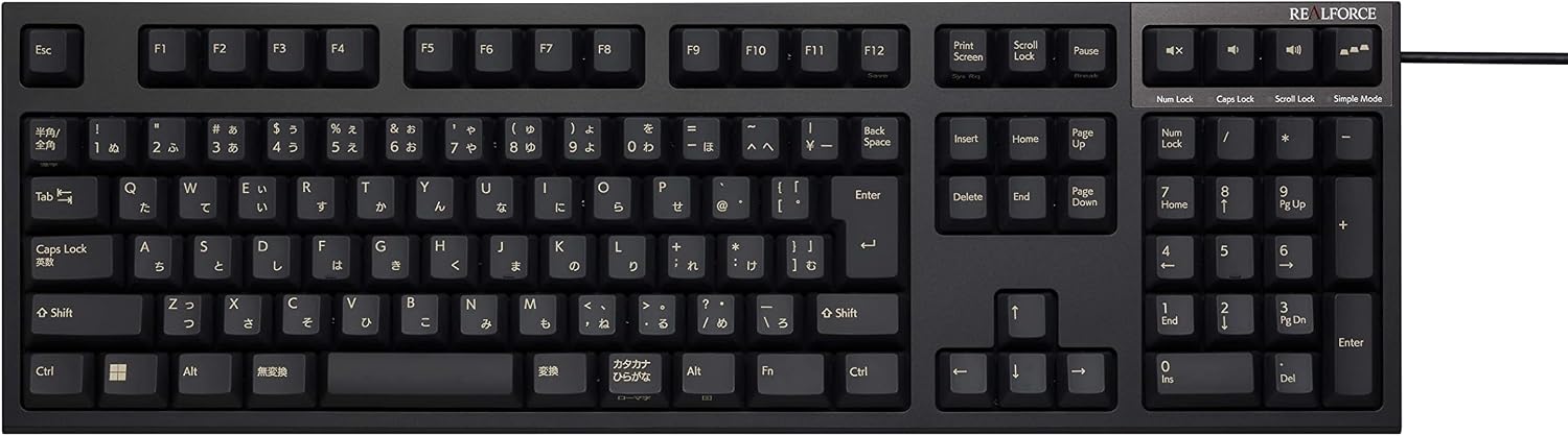 REALFORCE R3S 有線 フルサイズ 45g 日本語配列 ブラック R3SA11